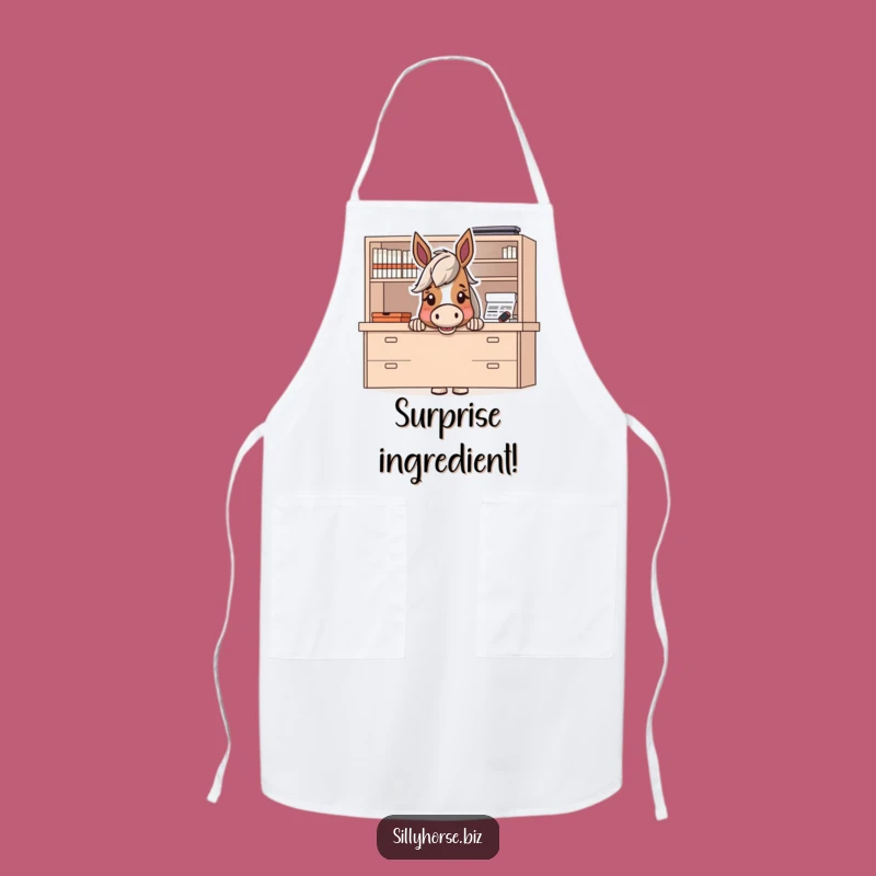 Funny Horse Hide-and-Seek Apron: Hilarious Desk Surprise Apron for Kitchen