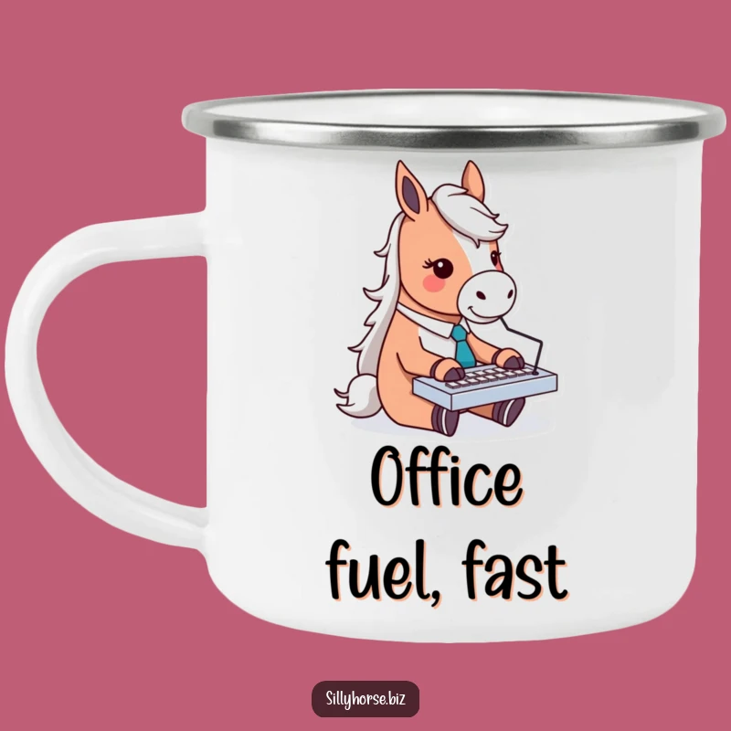 Funny Horse Campfire Mug: Hilarious Horse Typing Mug for Outdoor Adventures