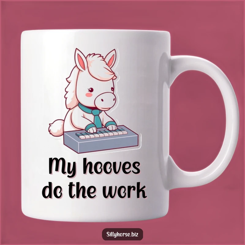 Funny Fluffy Horse and Keyboard Mug: The Ultimate Funny Gift for Office Professionals