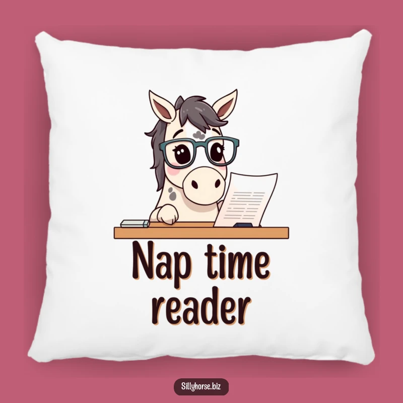 Funny Curious Horse Pillow: Comfy and Scholarly, Hilarious Funny Gift