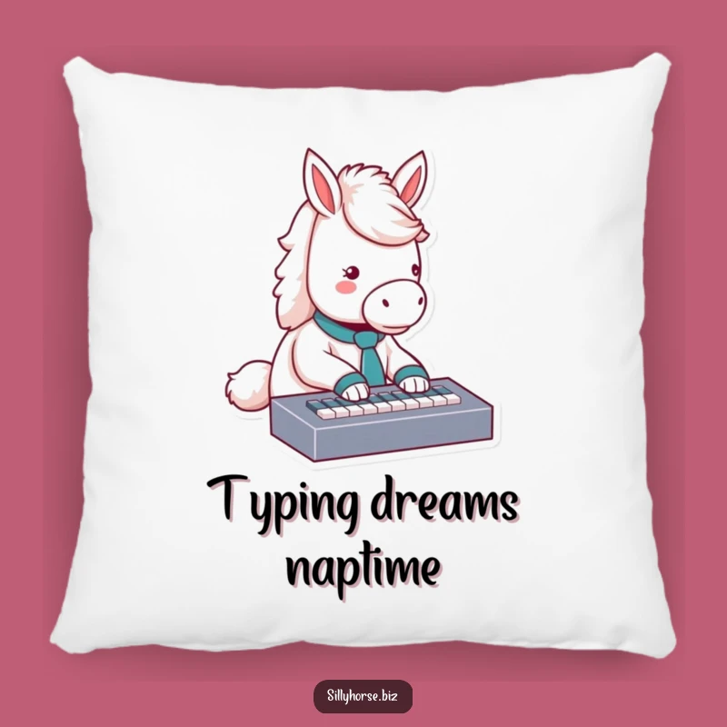 Funny Typing Horse Pillow: Comfy and Hilarious Decor, Ideal Funny Gift