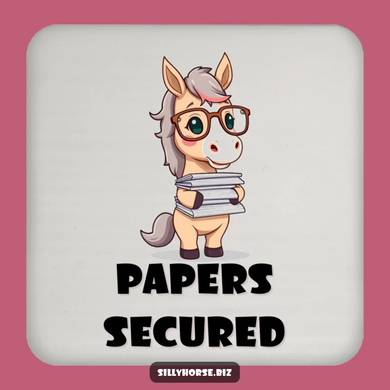 Funny Horse Scholar Coaster: Hilarious Desk Protector for Your Drink