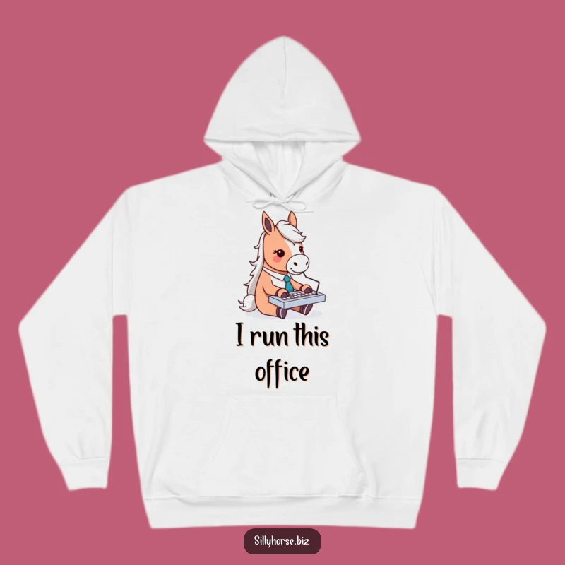 Funny Horse Office Hoodie: Cozy & Hilarious Horse Tying Keyboard Gift for Work