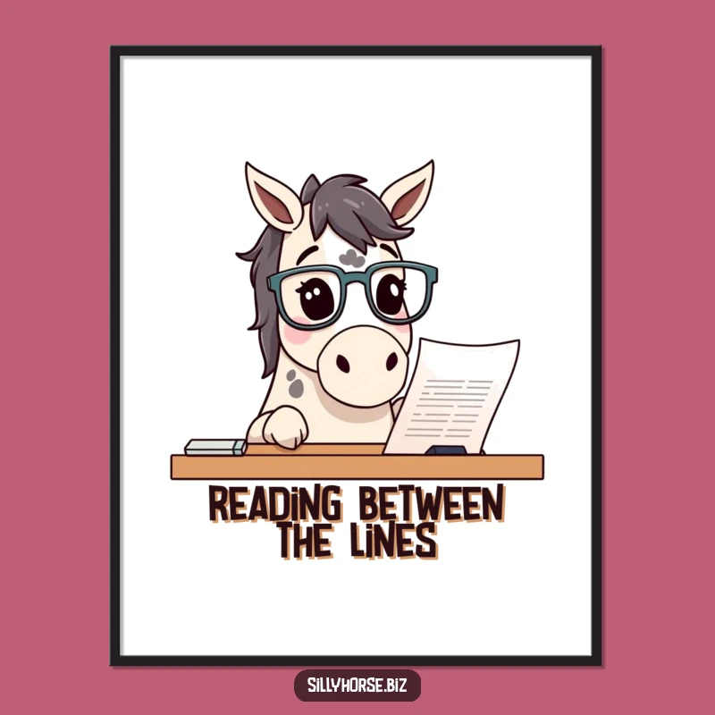 Free Printable Funny Horse Wall Art: Curious Horse with Glasses!