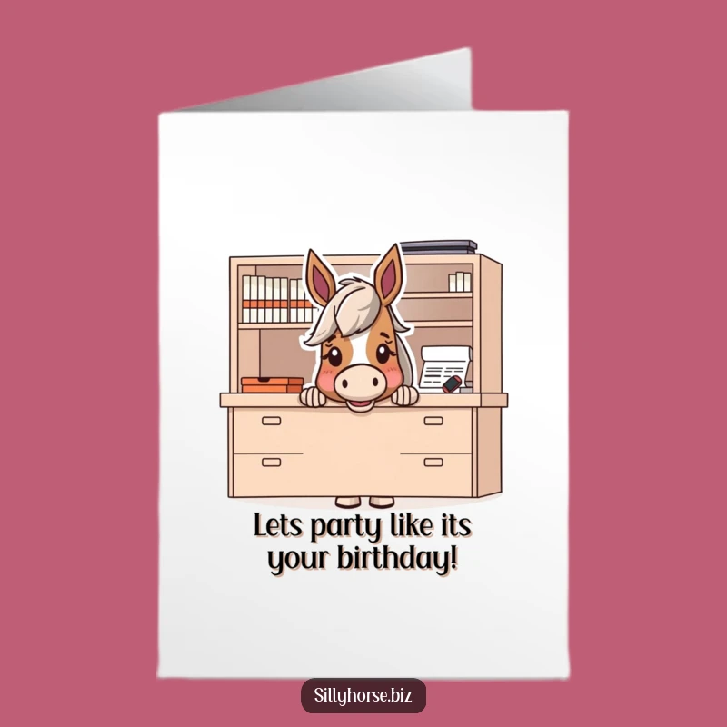 Funny Free Printable Birthday Card: Surprise Horse Digital Download Gift