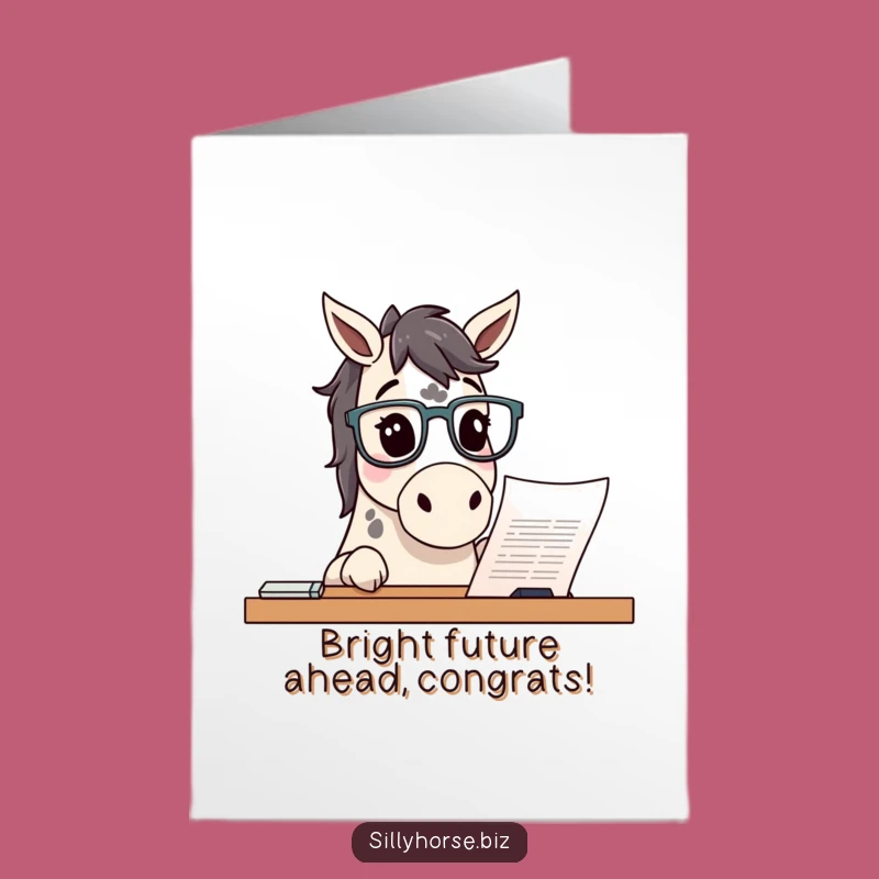 Free Printable Horse Congratulations Card: Smart Horse Celebrating Success!