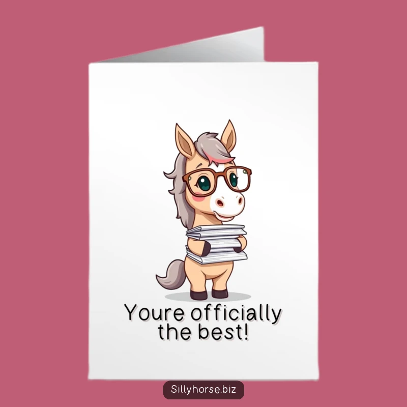 Free Printable Congrats Card: Paper-Balancing Horse Witty Digital Gift