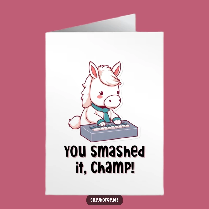 Free Printable Horse Congratulations Card: Fluffy Typist Sending Best Wishes!