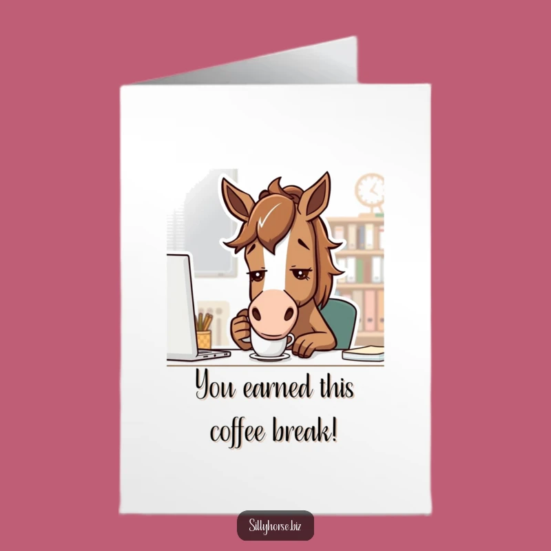 Free Printable Horse Congratulations Card: Office Horse Ready to Celebrate!