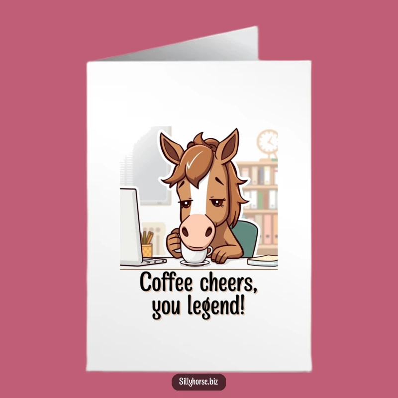Free Printable Horse Thank You Card: Coffee-Loving Horse Expressing Thanks!
