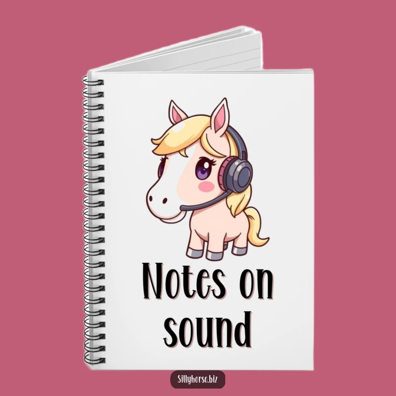 Focused Listener Funny Notebook - Jot Down Ideas, Headset Horse, Creative Gift
