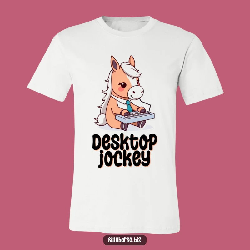 Funny Horse Typing T-Shirt: Hilarious Office Horse Graphic Tee for Work Humor