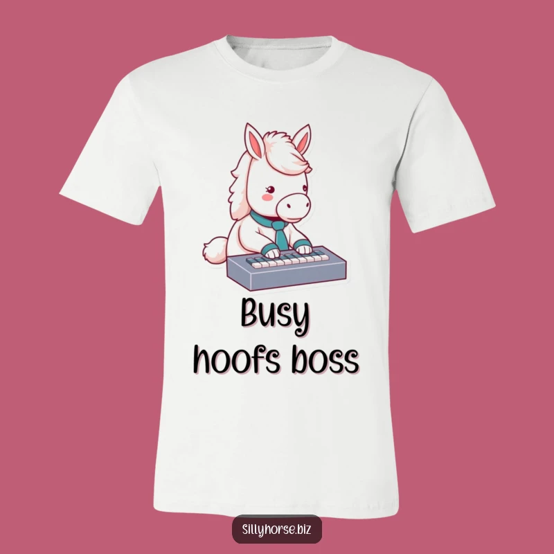 Funny White Horse Tie T-Shirt: Hilarious Typing Horse Design, Perfect Funny Gift