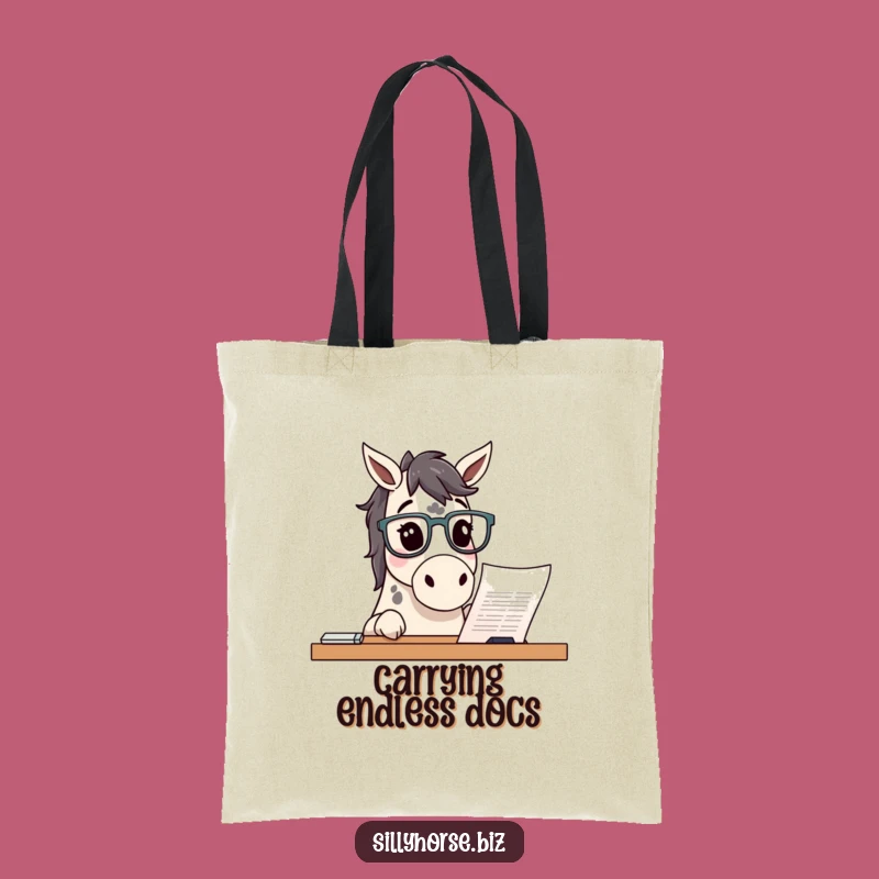 Funny Curious Horse Tote Bag: Carry Knowledge with Style, Hilarious Funny Gift